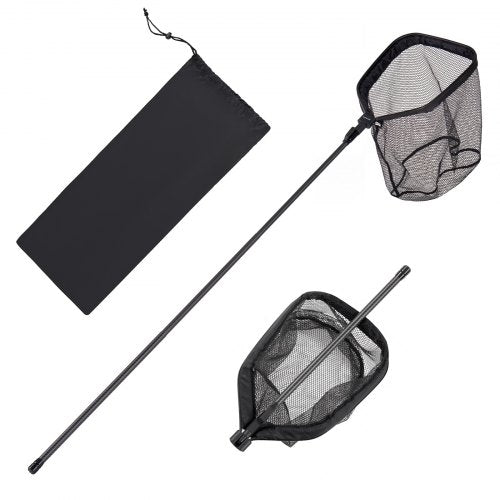 Red de pesca, sacadera plegable con mango telescópico, portátil