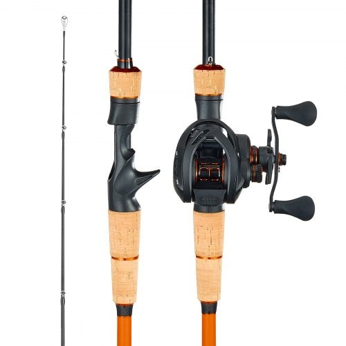 Combo de caña y carrete de pesca; caña y carrete de baitcasting de fibra de carbono IM7